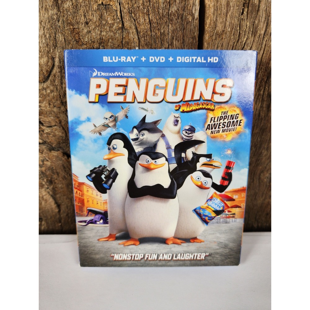 Penguins of Madagascar Blu-ray DVD Combo Pack DreamWorks Movie with Slipcover
